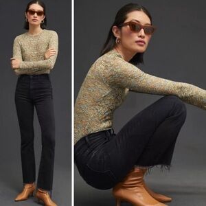 Mother Jeans The Hustler Ankle Fray In Encounters at Night Black size 24